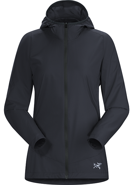 Cita Hoody Women's Lightweight, stowable minimalist hoody for high output mountain training in light precipitation and cool, windy conditions.
