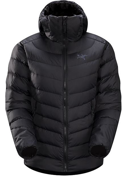 Thorium AR Hoody Women's Versatile women’s insulated hoody made with durable Arato™ 40 face fabric and lofty 750 fill grey goose down. Functions as a cold weather midlayer or standalone piece in cool, dry conditions. Down Series: Down insulated garments | AR: All-Round.