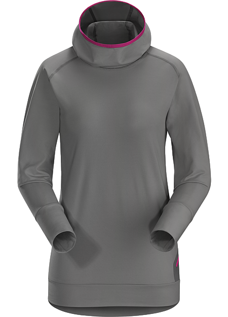 Vertices Hoody Damen Körpernah geschnittene Basisschicht für kalte Tage mit Kapuze im Stil einer Sturmhaube.