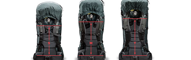Pack Frame Sizes Short, Regular and Tall