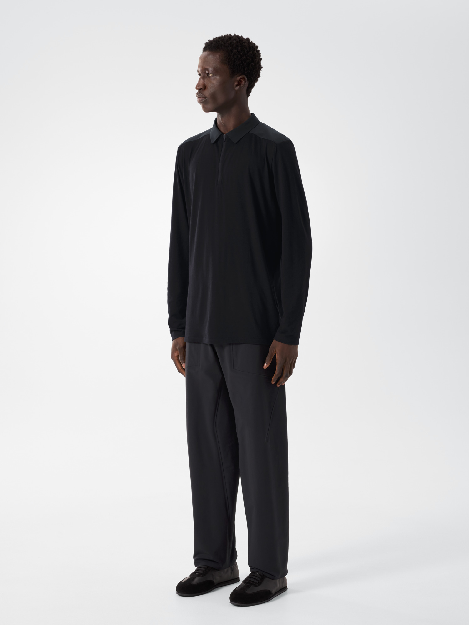 トップス ARC'TERYX VEILANCE FRAME LS POLO BLACK M Veilance Black Frame Polo Arc'teryx Veilance