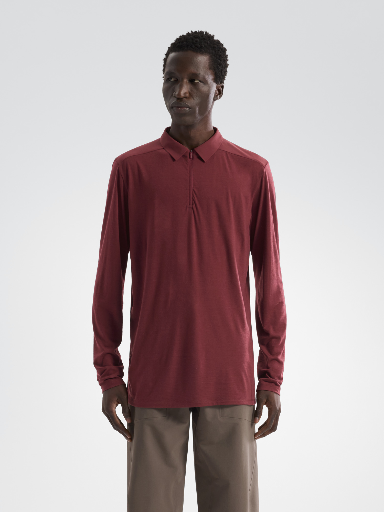 トップス Veilance Frame LS Polo XS Rune Heather mens-incu-030_324ae9ae-095d-
