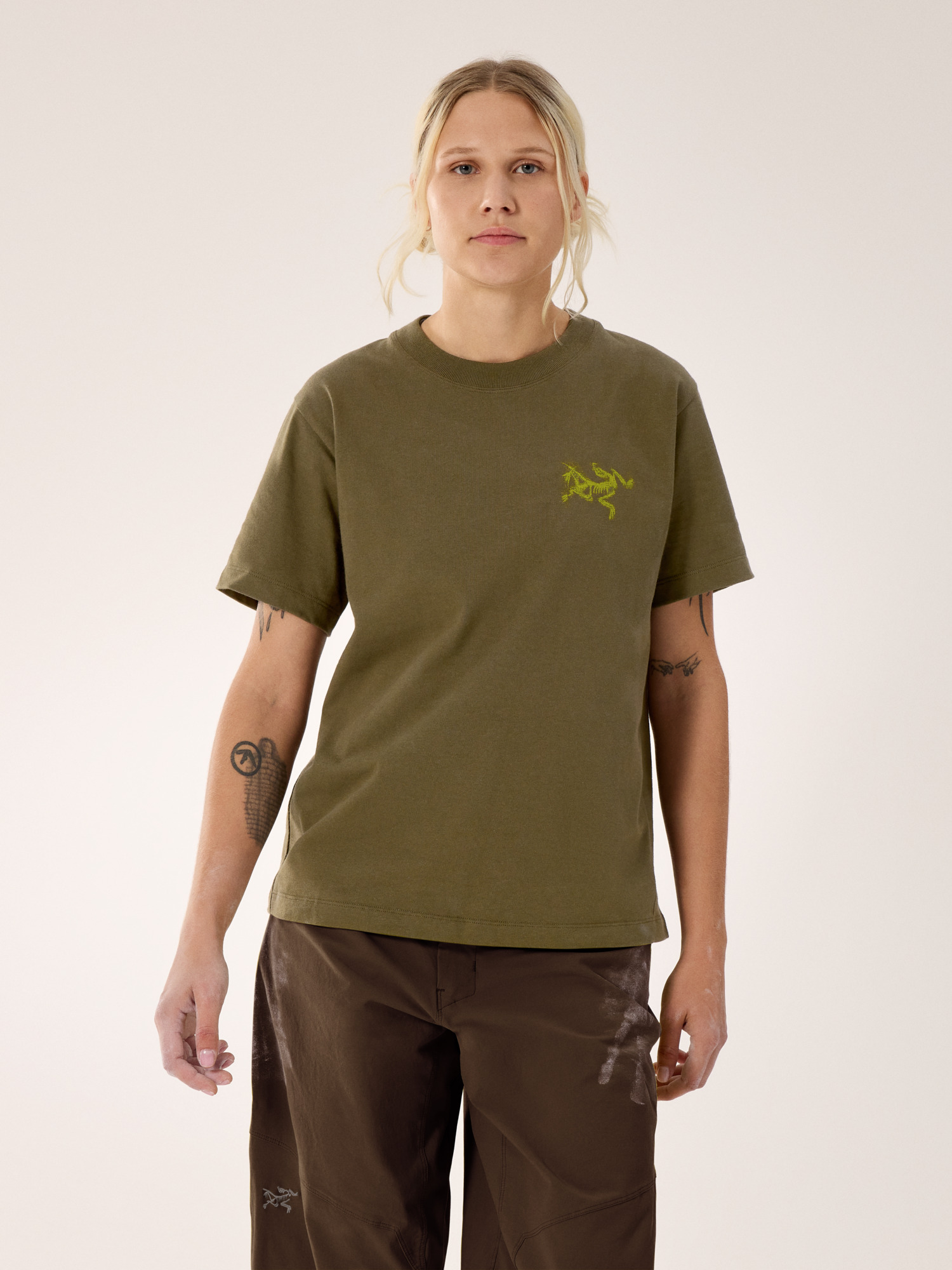 Kragg Cotton Bird Tile Crew Shirt SS Women