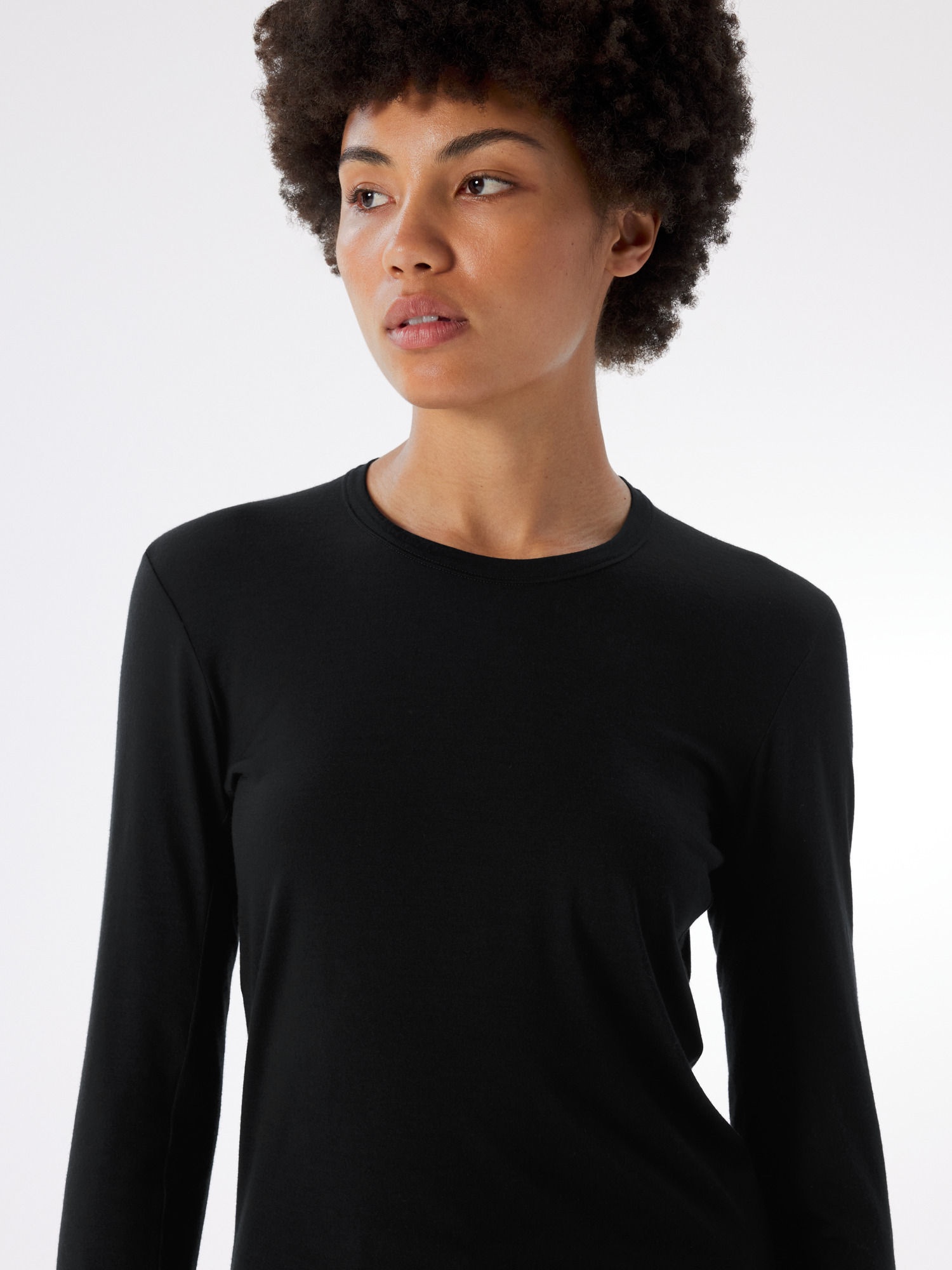 Женская рубашка Arc'teryx Frame Crew Neck Shirt LS, цвет: Чёрный — фото 5