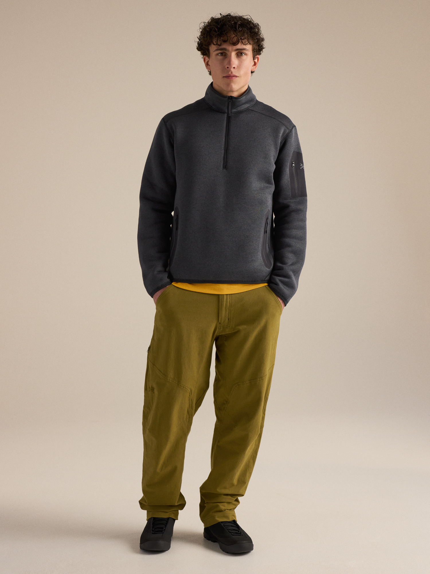 Arc'teryx Covert 1/2 Zip Neck Men's, цвет: Чёрный меланжевый — фото 7