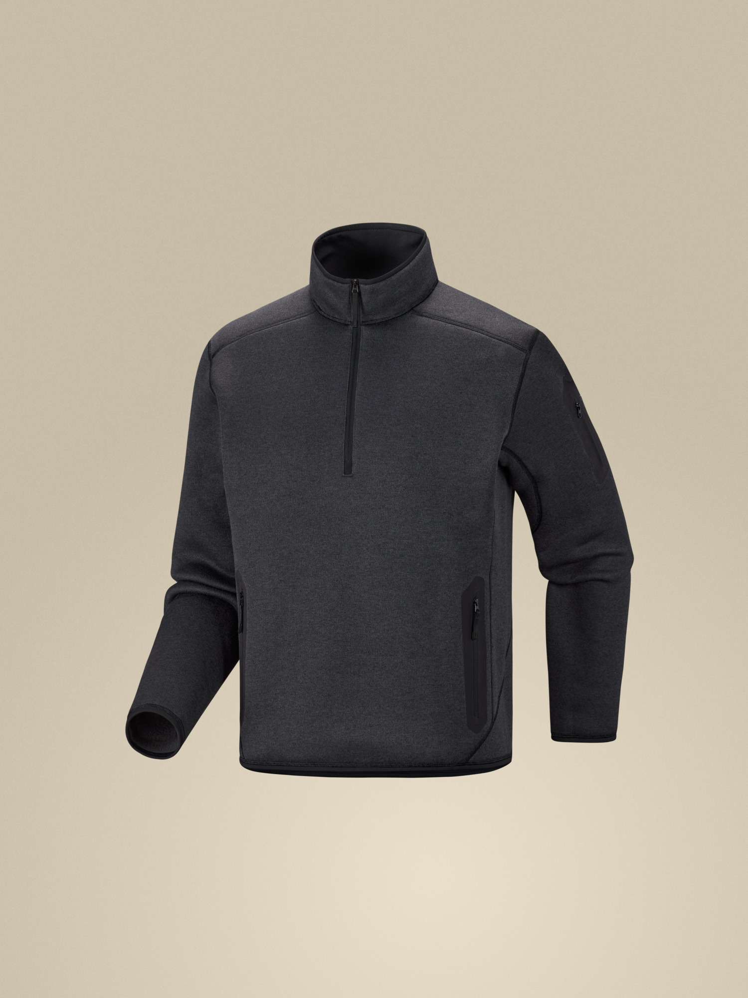 Arc'teryx Covert 1/2 Zip Neck Men's, цвет: Чёрный меланжевый — фото 8