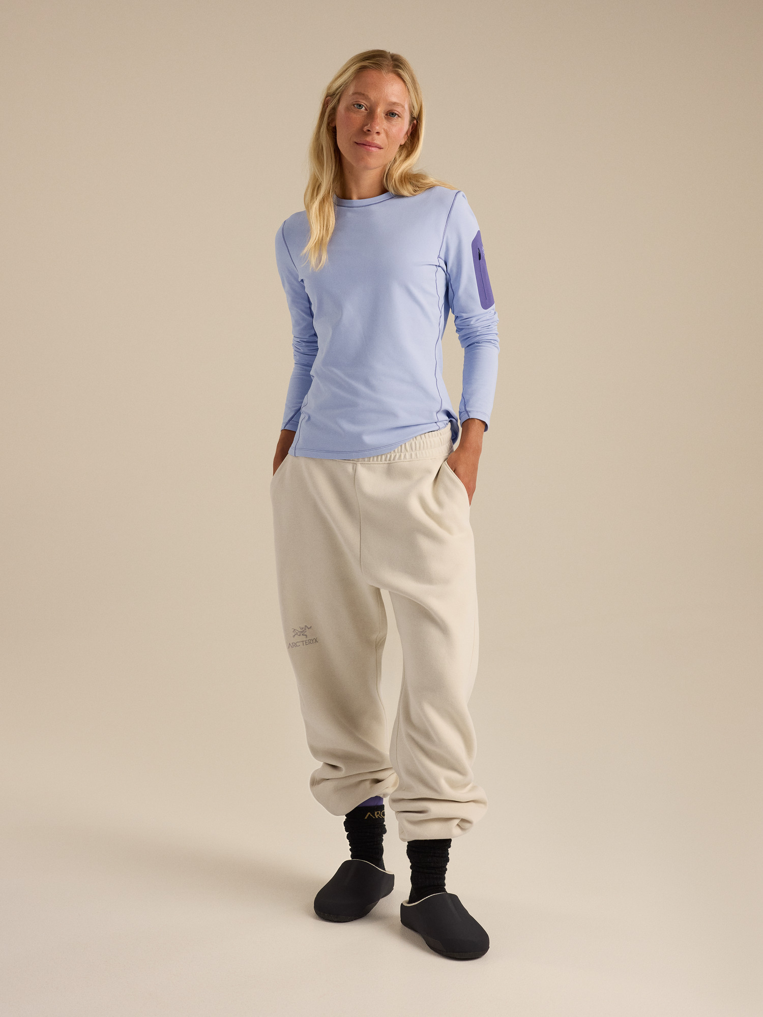 Haut à manches longues et col rond Rho Femme Kasumi / Blurple
