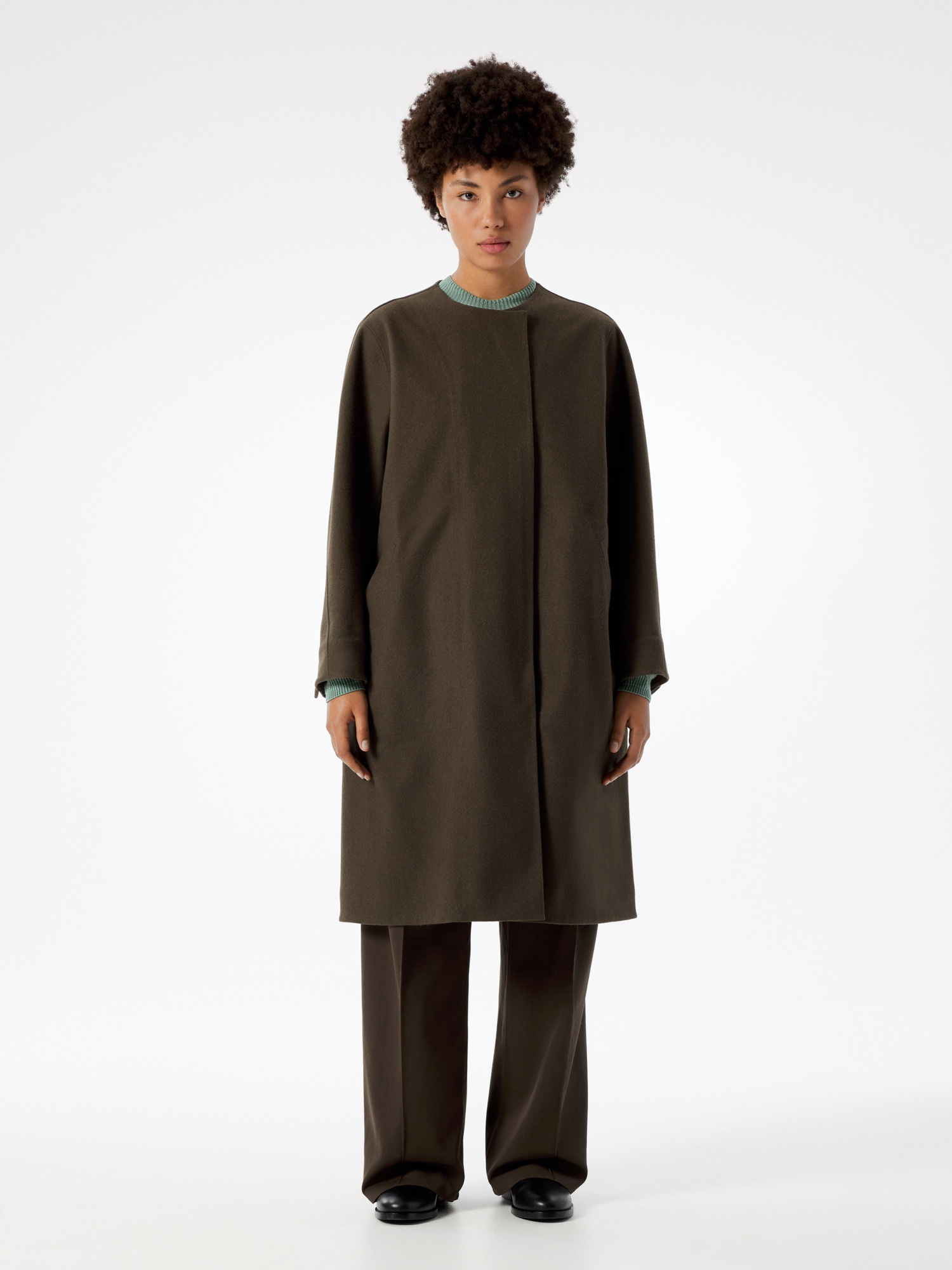 Phera Wollmantel Damen Sable Heather