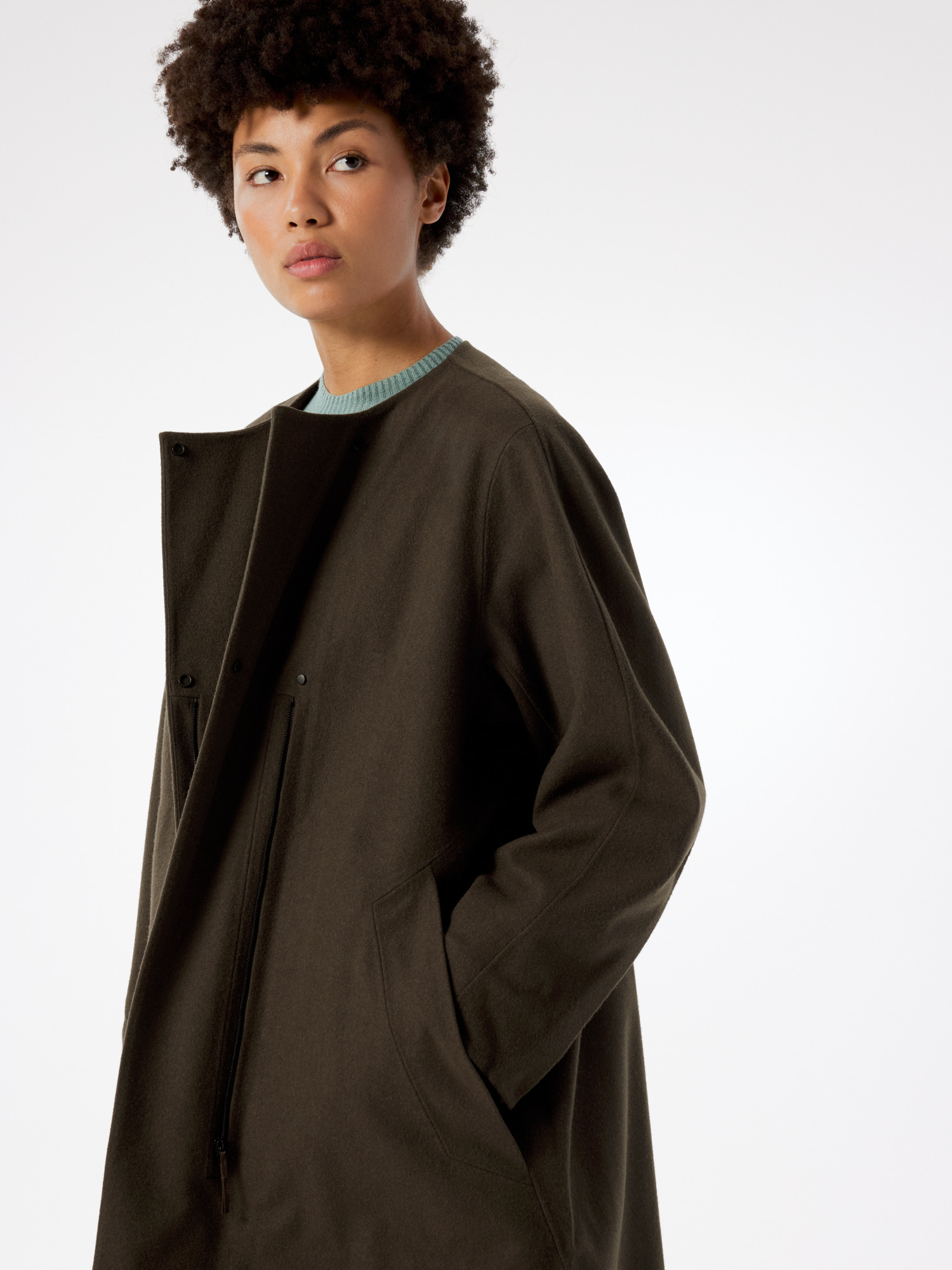 Phera Wollmantel Damen Sable Heather