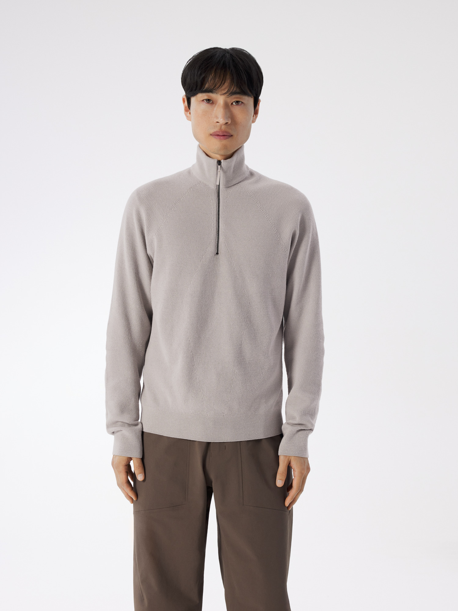 Conic Wool Half Zip Neck Men's Silkstone