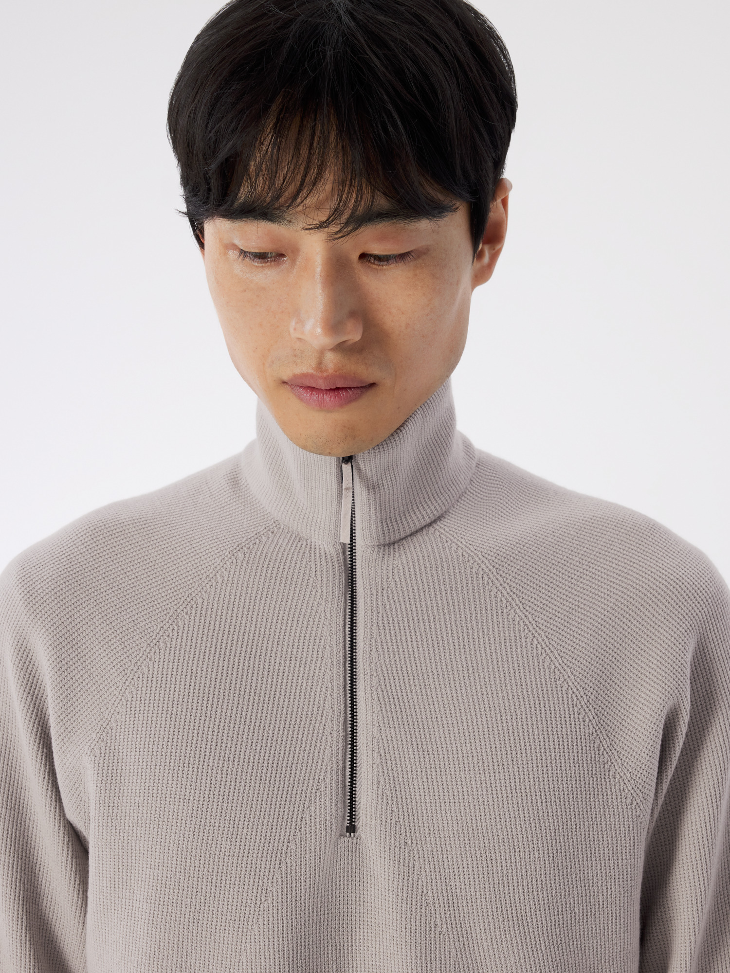 Conic Wool Half Zip Neck Men's Silkstone
