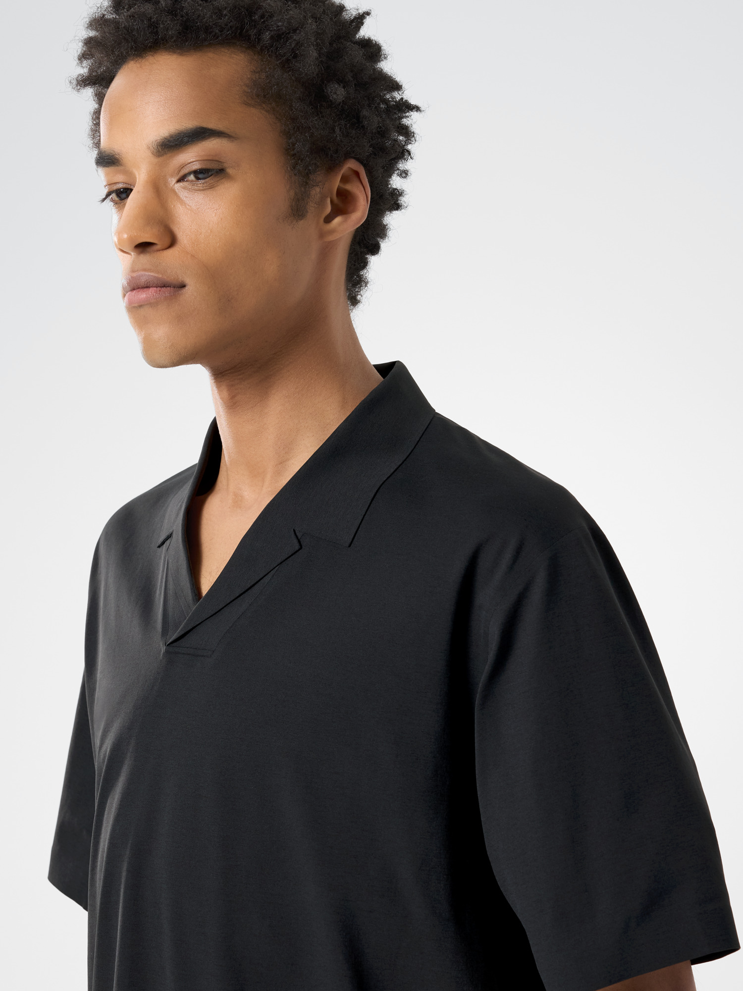 トップス ARCTERYX VEILANCE METRON SS POLO BLACK S Veilance Metron Polo Shirt SS | REVERSIBLE