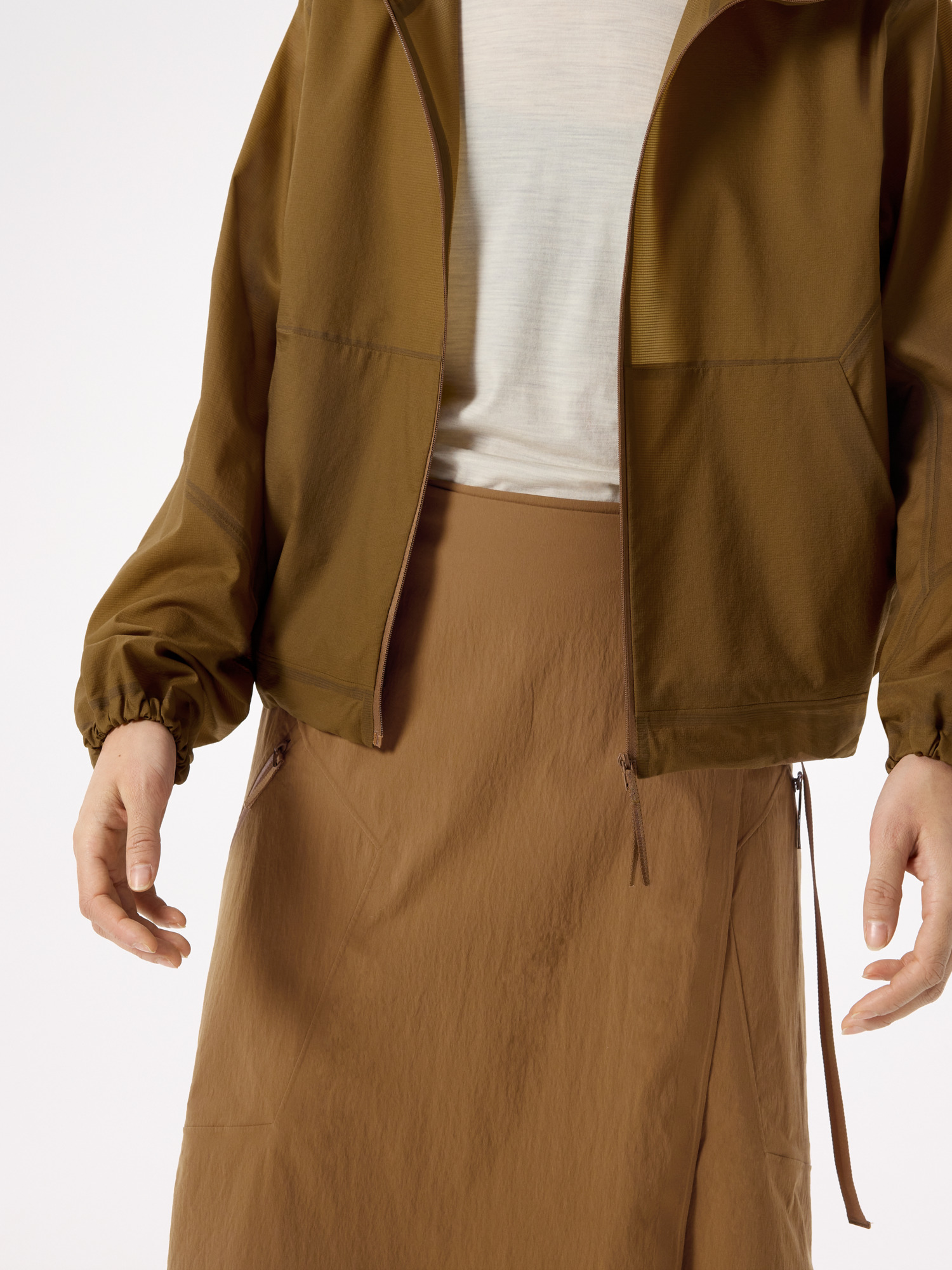 Jupe Femme Arc'teryx Reia – Taille 14 (plus Size), Marron, Laine/coton, Mini/midi Avec Poches