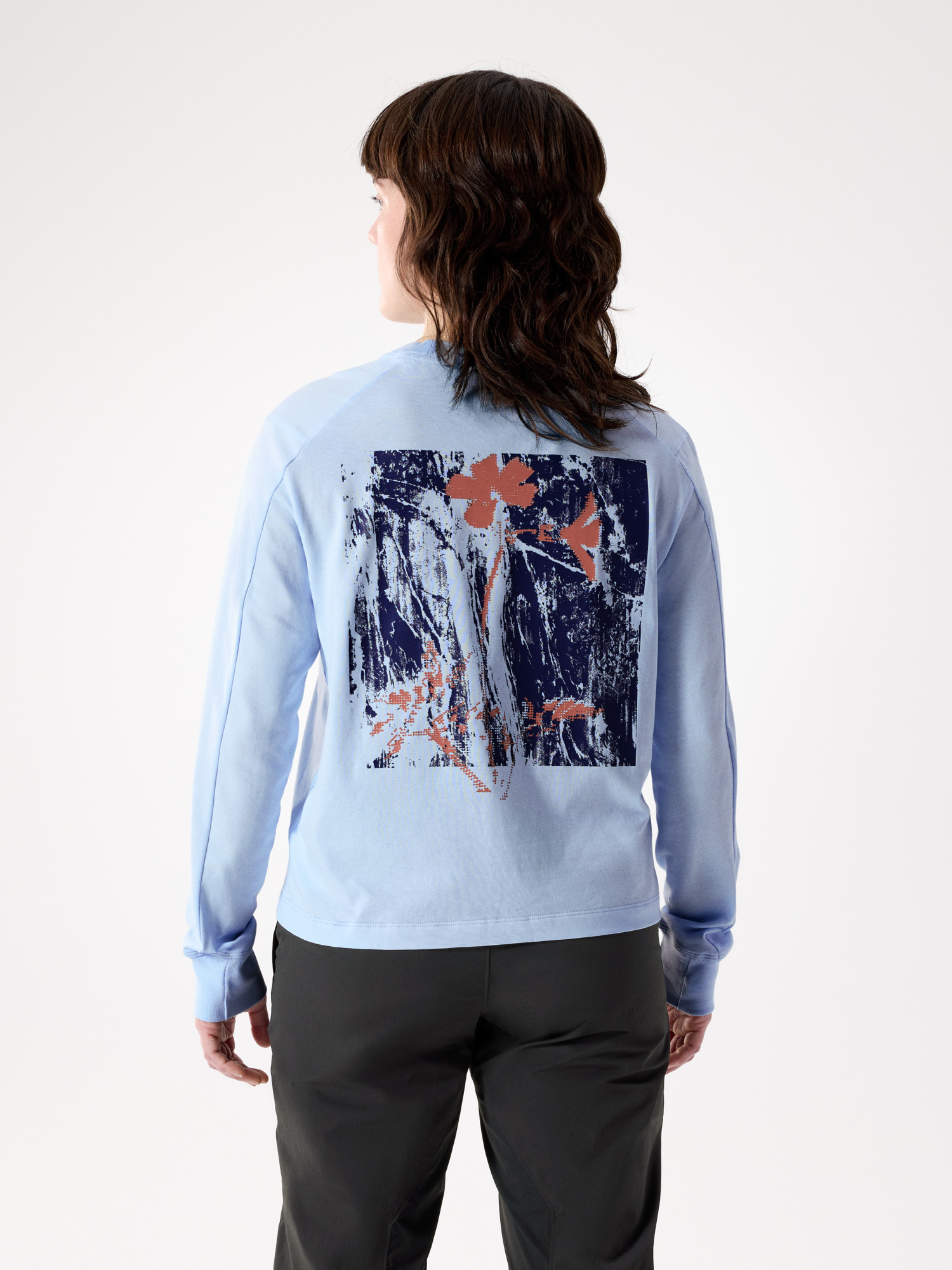 Женская рубашка Arc'teryx Kragg SL Cotton Bloom Crew Shirt LS, цвет: Синий — фото 4