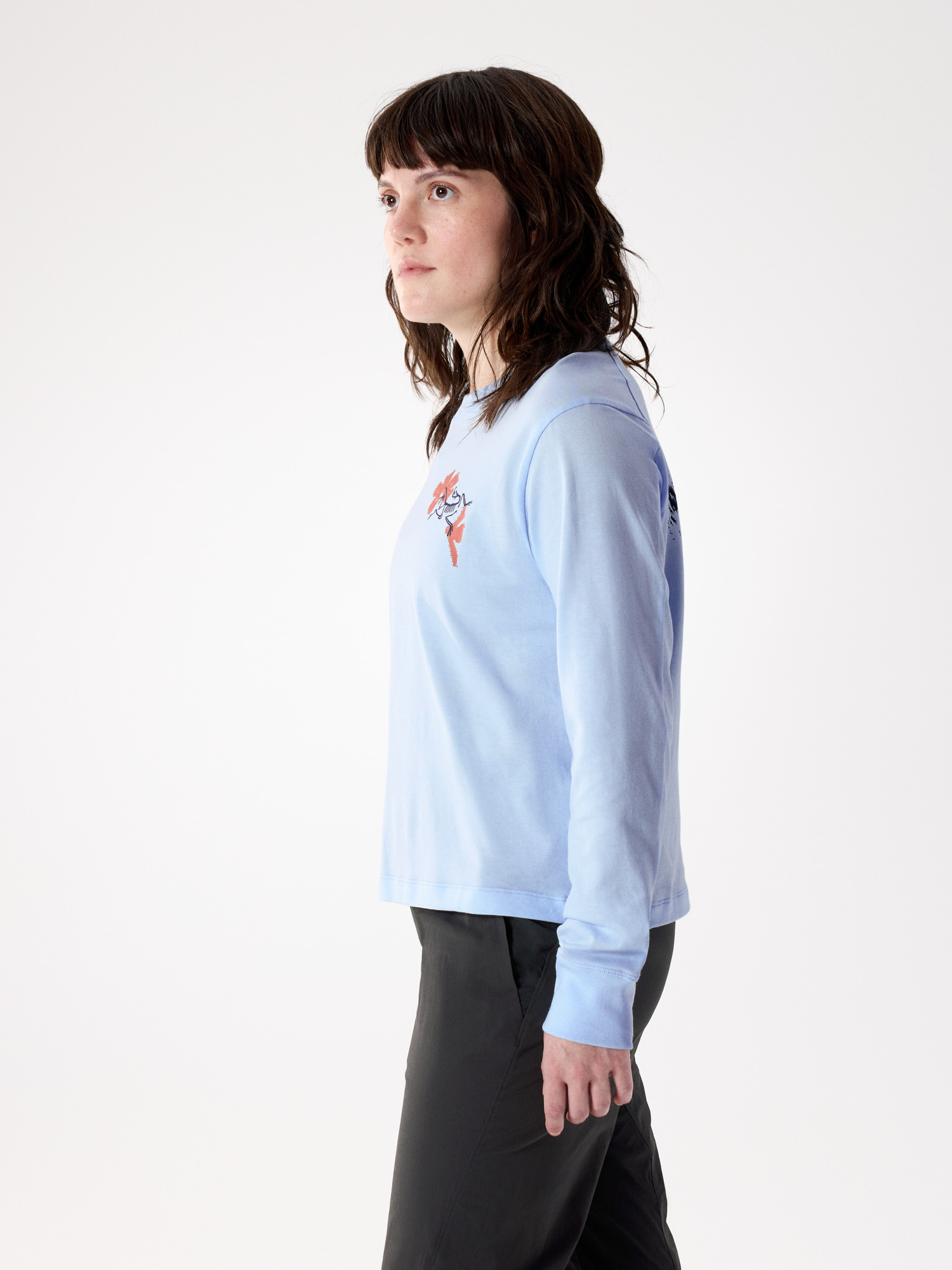 Женская рубашка Arc'teryx Kragg SL Cotton Bloom Crew Shirt LS, цвет: Синий — фото 5