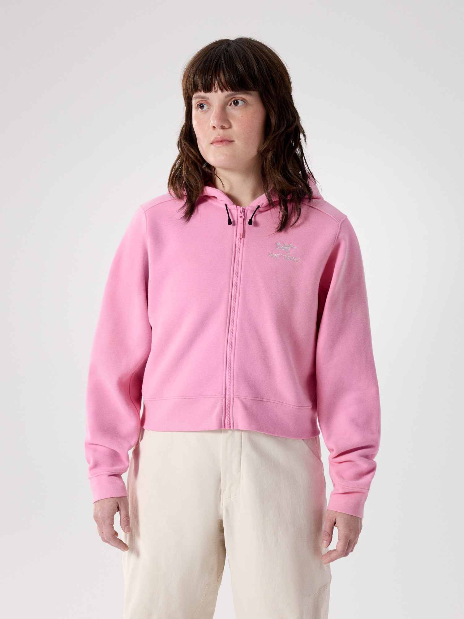 Emblem Fleece Full Zip Crop Hoody Women's | Arc'teryx United States