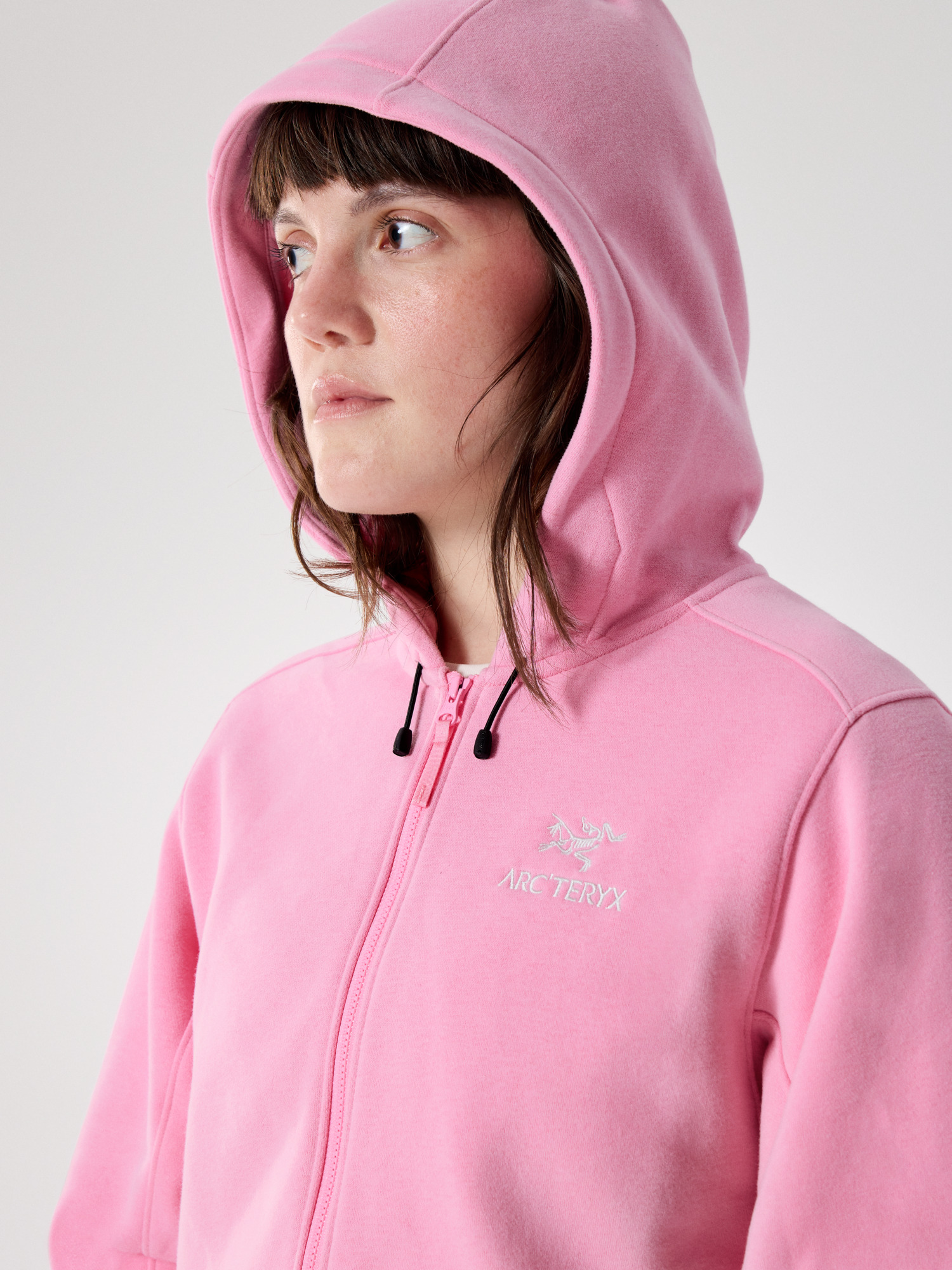 ARC'TERYX フード付きパーカー S/P ピンク Emblem Fleece Full Zip Crop Hoody Women's | Arc'teryx United States