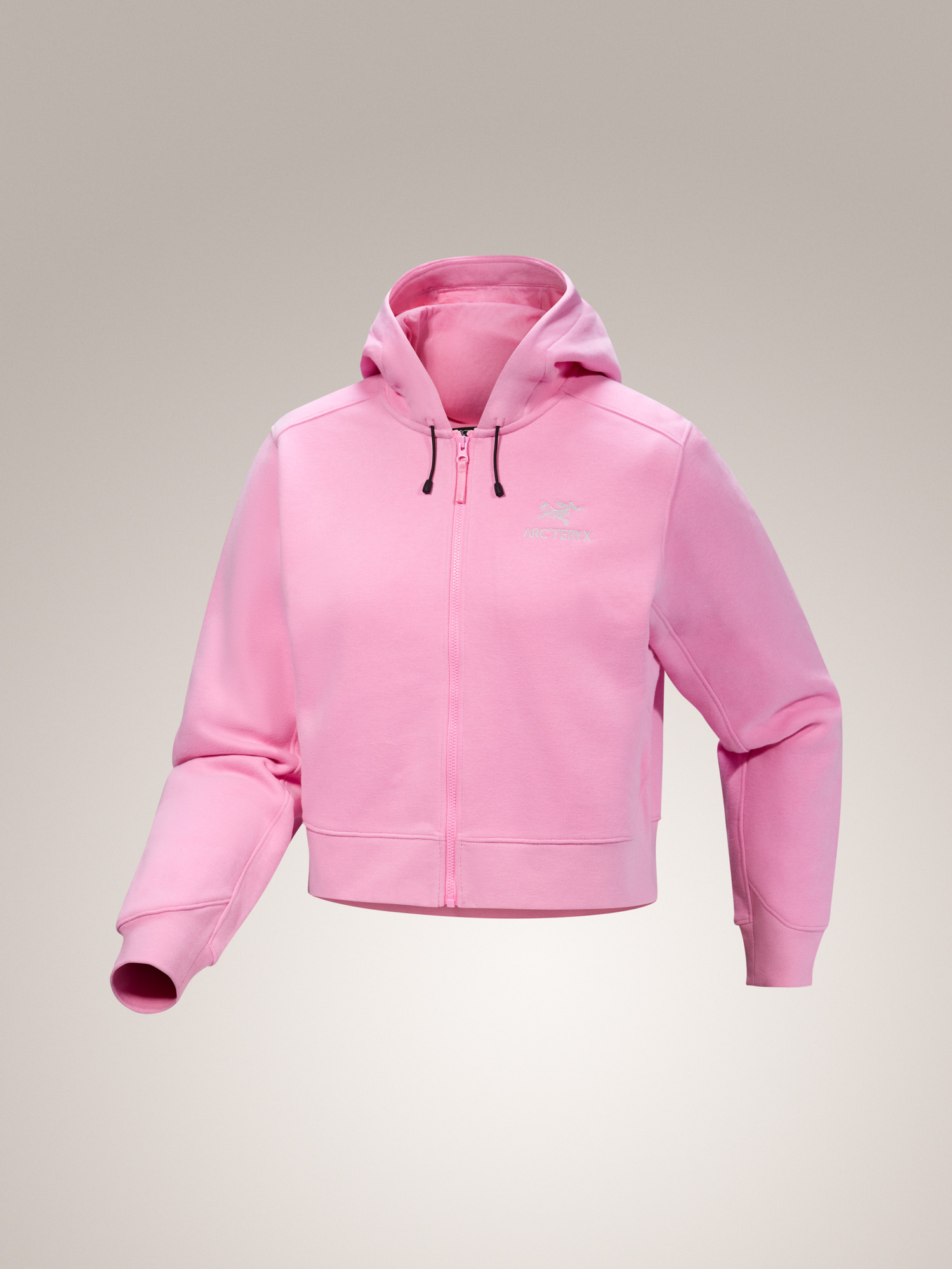 Emblem Fleece Full Zip Crop Hoody