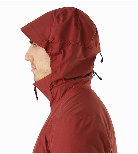 ames夹克暗红色帽兜侧面