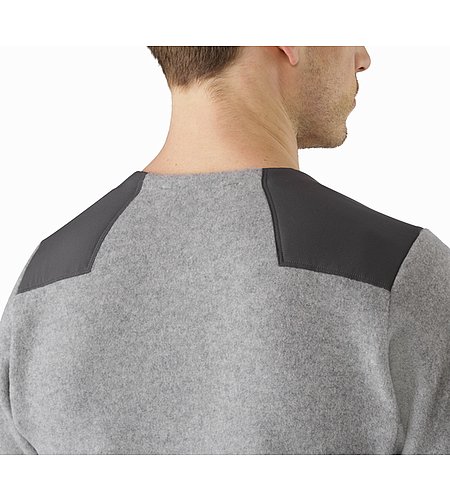 donavan圆领毛衣浅灰色领子背面