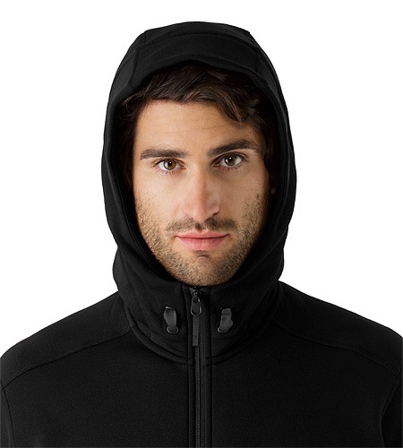 lorum黑色连帽衣帽兜正面