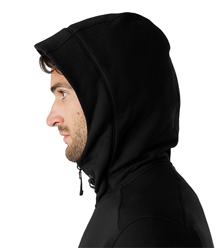 lorum黑色连帽衣帽兜侧面